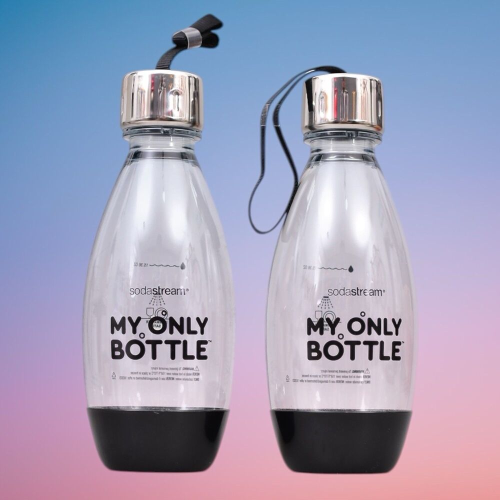 Set 2 SodaStream My Only Bottles 0.5L Sparkling/Still Water Bottles Black